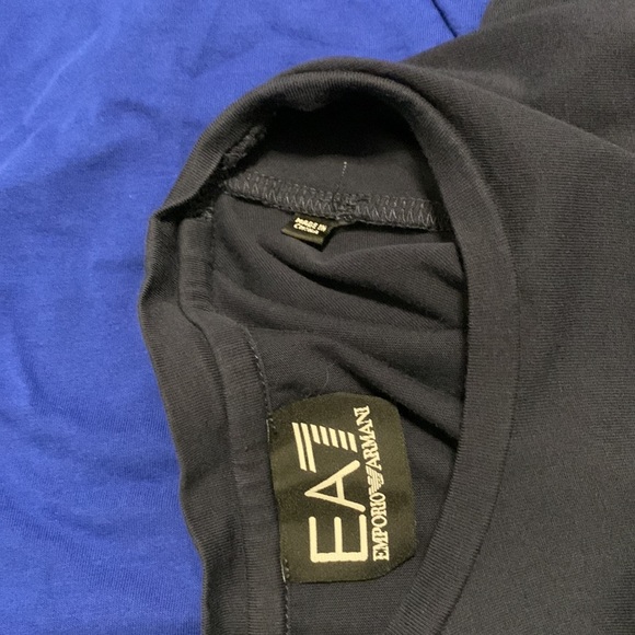 New Authentic Mens EA7 Emporio Armani Blue & White Short Sleeve T-Shirt Small - Picture 4 of 4